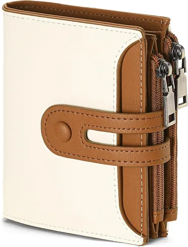 Miniatura 12 de GAEKEAO Cartera pequeña para mujer, de dos pliegues con bloqueo RFID, estuche para tarjetas de crédito con bolsillo con cremallera, A-Negro, Classic
