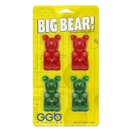 Miniatura 3 de Big Bear! - Paquete de 4 ositos de gomita de GGB Candies (cereza/frambuesa azul)