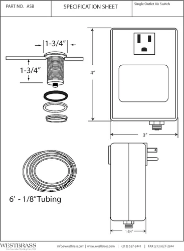 Miniatura 2 de Disposición Air Switch y caja de control de salida única en cobre envejecido)