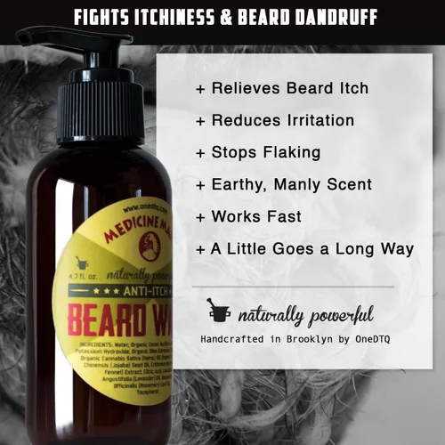 Miniatura 2 de OneDTQ Jabón para barba con picazón en la barba y la barba - Natural - Calma, suaviza, limpia profundamente - Medicine Man's 4,7 FL OZ Cuidado