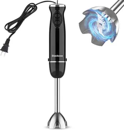 Miniatura 7 de Blackcow Batidora de inmersión de mano, batidora de mano eléctrica de 500 W, batidora de mano eléctrica con 12 velocidades y turbo, licuadora