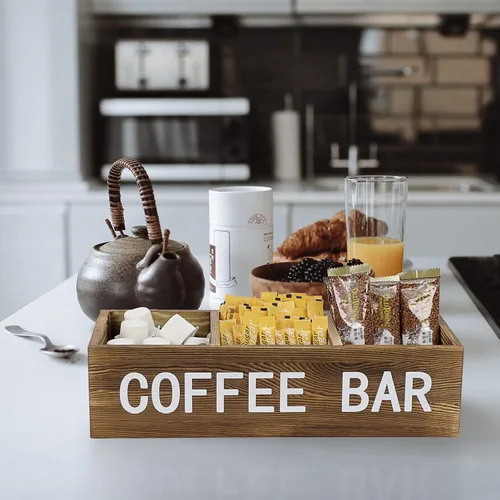 Miniatura 5 de ELLDOO Caja de almacenamiento para cápsulas de café con rejillas extraíbles, organizador de estación de café para taza K, accesorios de café