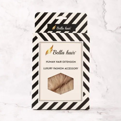 Miniatura 3 de Bella Hair - Rodete de extensión de cabello 100 % humano para banda elástica, extensión de cola de caballo ondeada, rizada o desordenada #60 Rubio