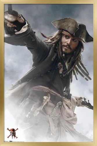 Miniatura 14 de Trends International Disney Pirates of the Caribbean: At World's End - Póster de pared de Jack Sparrow, 14.725 x 22.375 pulgadas, versión enmarcada
