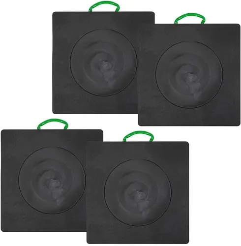 Miniatura 12 de Mytee Products (Paquete de 4) Almohadilla de Estabilizador Mediana 24" x 24" 1.5" Negro para Grúa, Camión de Auxilio, Camión de Remolque