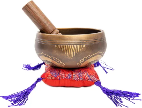 Miniatura 4 de HIMALAYAN BAZAAR - Juego de cuencos tibetanos de 4 pulgadas, fácil de tocar, auténtico, hecho a mano para meditación, sonido de 7 chakras, curación