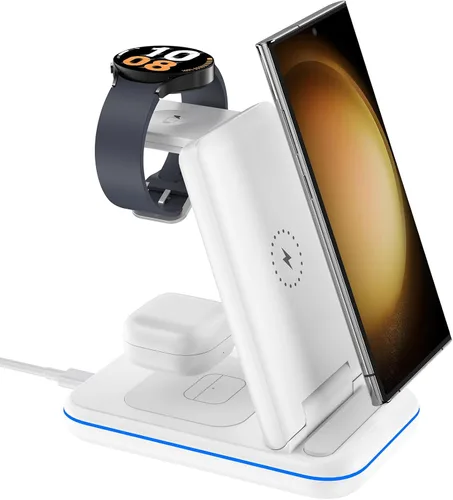 Miniatura 9 de Cargador múltiple para Samsung, cargador plegable SOLO para Galaxy Watch Ultra/7/6/5/4/3/Active 2, estación de carga rápida de viaje 3 en 1/Dock
