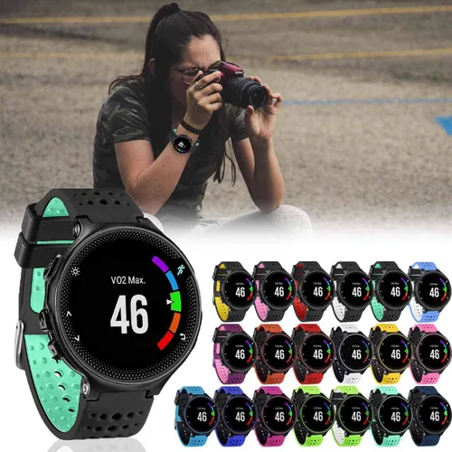 Miniatura 7 de GVangel - Correa compatible con reloj inteligente Garmin Forerunner 235, correa de silicona suave de repuesto para 220/230/235/620/630/735XT/235
