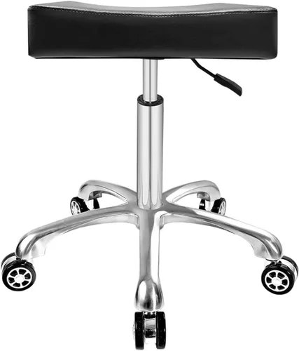 Miniatura 6 de Antlu Taburete giratorio ajustable para masaje oficina tatuaje cocina, trabajo pesado taburete hidráulico con ruedas (negro)