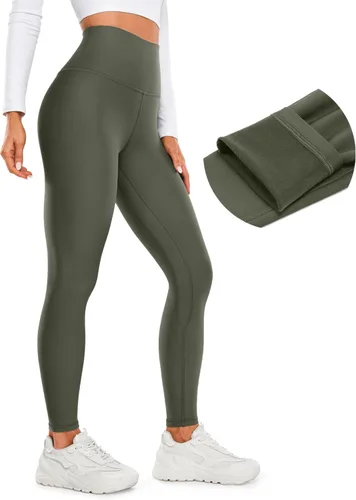 CRZ YOGA Leggings térmicos con forro polar para mujer de 28 pulgadas, pantalones de senderismo cálidos para invierno, pantalones de yoga de cintura