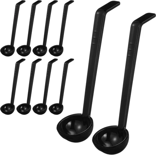 Miniatura 9 de Tioncy 10 cucharones pequeños de 1 onza de 7.1 pulgadas para servir salsa, sopa, aderezo, ponche, salsa, cóctel, jugos de frutas, cuchara