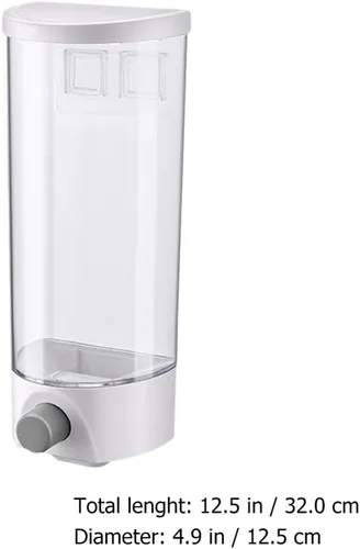 Miniatura 5 de Kichvoe Tarro de almacenamiento montado en la pared 1.5L dispensador de grano transparente para cocina ahorro de espacio organizador de alimentos a