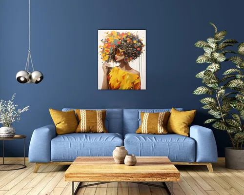 Miniatura 196 de Arte de pared afroamericano, decoración de rey y reina bailarín negro para sala de estar, arte de pareja de amor negro para dormitorio, lienzo