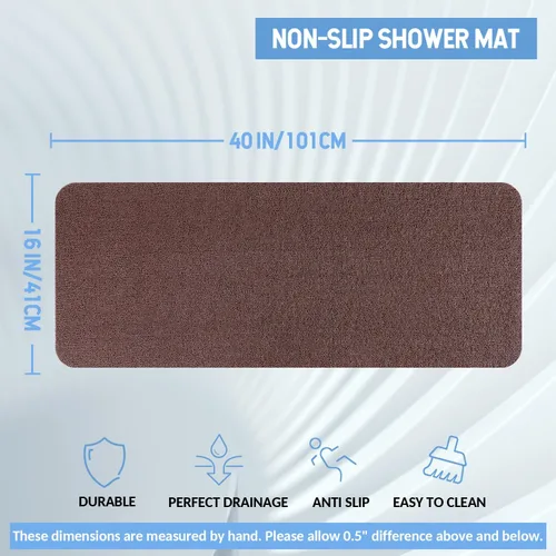Miniatura 188 de Hargiis - Tapete antideslizante de secado rápido para tina y ducha, tapete exfoliante para pies, para baño, cocina u hotel, beige, 24 x 16 pulgadas