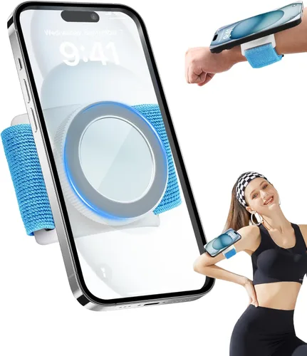 Miniatura 8 de Soporte de teléfono para correr para iPhone [giratorio de 360° y anticaída mejorado] Soporte magnético para teléfono celular, brazalete compatible