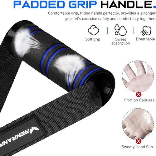 Miniatura 4 de RENRANRING Asas de Ejercicio para Gimnasio, Accesorios de Reemplazo para Poleas de Máquina de Cable, Banda de Resistencia y Entrenador de Fuerza