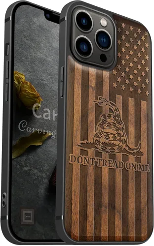Miniatura 23 de Carveit Funda magnética de madera para iPhone 13 [madera natural y TPU suave] Funda protectora de madera única a prueba de golpes compatible