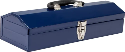 TCE ATB102U Torin 16" Hip Roof Style Caja de herramientas de acero portátil con cierre de pestillo de metal, azul
