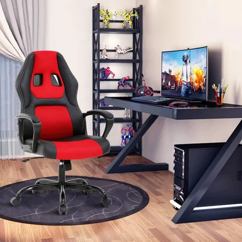 Miniatura 8 de Sillas de videojuegos para computadora, respaldo alto, ergonómica, de cuero, con soporte lumbar y reposacabezas, silla de escritorio ejecutiva