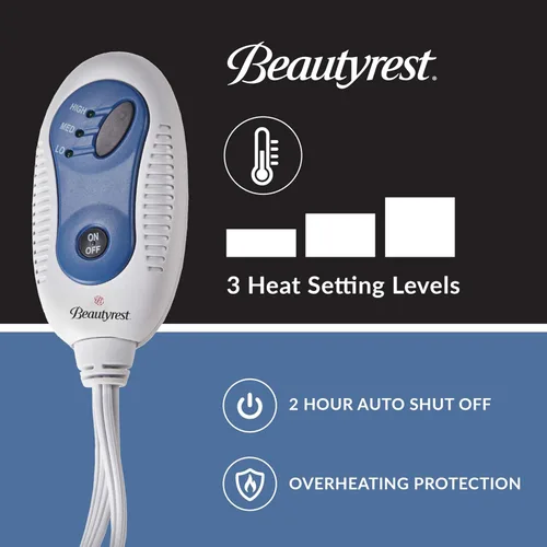 Miniatura 6 de Beautyrest Zuri - Poncho manta eléctrica reversible de piel sintética de leopardo de las nieves a visón, ponible, apagado automático, prácticamente