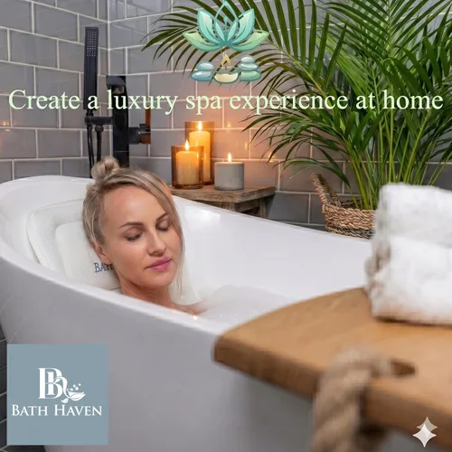 Miniatura 8 de Almohada de baño para bañera, almohada y alfombrilla de baño de cuerpo completo para soporte de cabeza, cuello y espalda, cojín relajante de spa