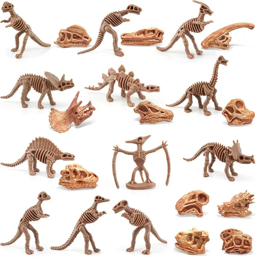 Miniatura 10 de LC JoyCre Juego de huesos de animales prehistóricos miniatura realistas para caja de arena, huesos de dinosaurio falsos para niños, juguetes