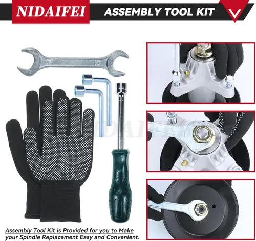 Miniatura 8 de Paquete de 3 unidades engrasado 918-04125C kit de montaje de husillo con polea tensora 756-04129B 954-04164 correa que sustituye a la correa