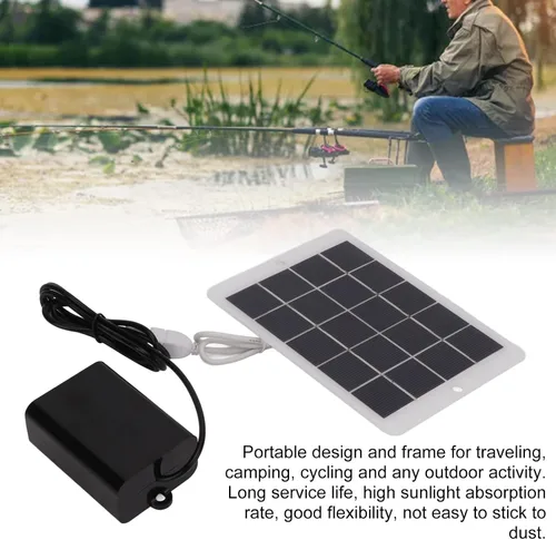 Miniatura 8 de Alomejor Oxigenador solar Bomba de aire Interfaz de salida 3W 5V Aireador de oxígeno solar portátil para decoración de jardín de peces de estanque