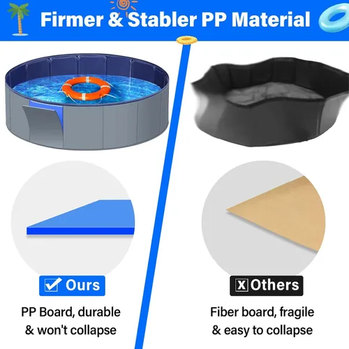 Miniatura 2 de Piscina para perros grandes, piscina para niños, de plástico duro, bañera portátil, plegable para perros antideslizantes