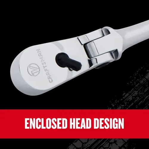 Miniatura 6 de CRAFTSMAN Trinquete Serie V, accionamiento de 1/4 pulgada, 80 dientes, cabezal flexible XL (CMMT86303V)