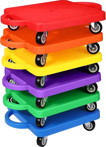 Miniatura 8 de 6 piezas de patinete deportivo a granel para sentarse a granel con asas ruedas de plástico, patinete deportivo plano para niños, gimnasio