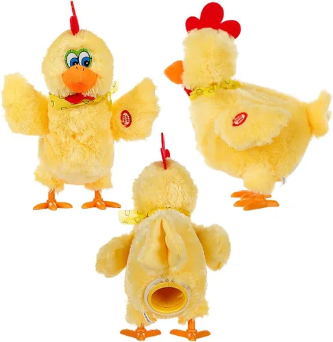 Miniatura 3 de Muñeca de juguete de animal de pollo de Pascua que pone huevo eléctrico loco juguete de pollo de felpa con música sonora