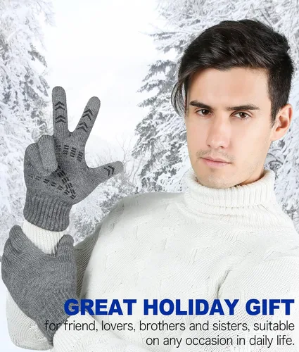 Miniatura 11 de FZ FANTASTIC ZONE Guantes de invierno para hombre, cálidos, térmicos, suaves, de lana, para pantalla táctil, para mujer