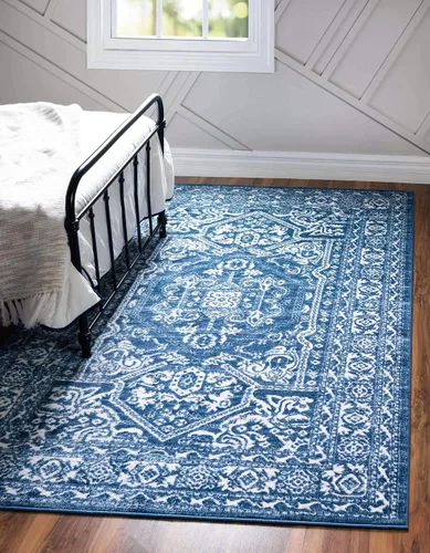 Miniatura 19 de Unique Loom Boston Collection - Alfombra de área con medallón (3 pies 3 pulgadas, redonda, blanco/gris)
