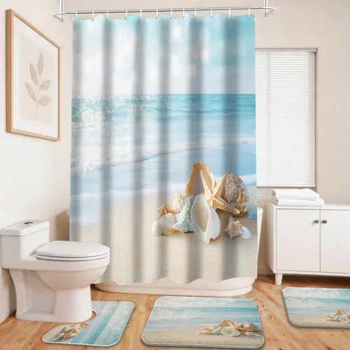 Miniatura 10 de Cool Modern - Juego de portaaviones para niños con cortina de ducha náutica militar y alfombras de 20 x 31 pulgadas, accesorios de baño, decoración