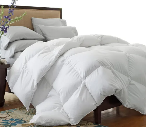 Edredón de lujo de 1200 hilos para todo el año, súper suave, 100% algodón egipcio, relleno de 50 onzas, color blanco, liso, 750 potencia de relleno,