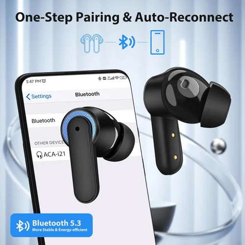 Miniatura 4 de Auriculares inalámbricos para iPhone 17 Air 16 15 Pro Max 14 Plus 13, auriculares Bluetooth 5.3 con cancelación de ruido con micrófono y graves