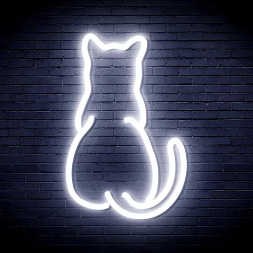 Miniatura 12 de AdvPro Gato gatito trasero mascota Flex silicona LED neón signo - azul - st16s32-fnu0023-b