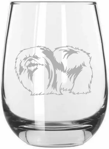 Miniatura 534 de Sakhalin Husky Dog - Copa de vino grabada personalizada de 15.25 onzas sin tallo