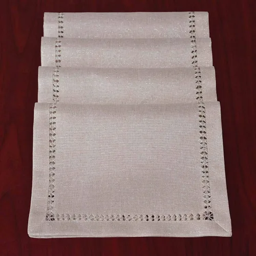 Miniatura 11 de Grelucgo Servilletas de mesa de comedor con dobladillo a mano para Halloween, hilo plateado entrelazado (negro, 4 servilletas de 18 x 18 pulgadas)