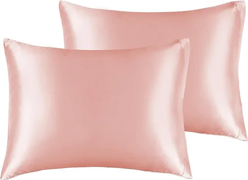 Miniatura 86 de Bedelite Funda de almohada de satén para el cuerpo, súper suave y refrescante, para el cabello y la piel, transpirable, sedosa y larga, 20 x 54 Rosa