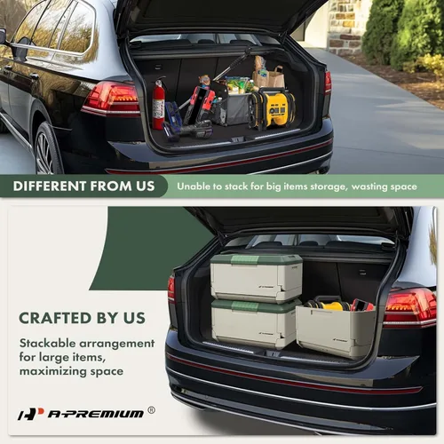 Miniatura 4 de A-Premium Organizador de cajuela plegable multifuncional y caja de almacenamiento, caja de almacenamiento portátil para automóvil con bolsa