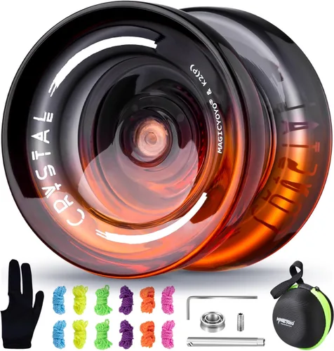 Miniatura 13 de MAGICYOYO K2 Yoyo Cristal Negro Profesional, Yoyo Sensible para Niños Principiantes con Rodamiento Extra No Sensible Yo Yo, Yoyo Pro de Plástico