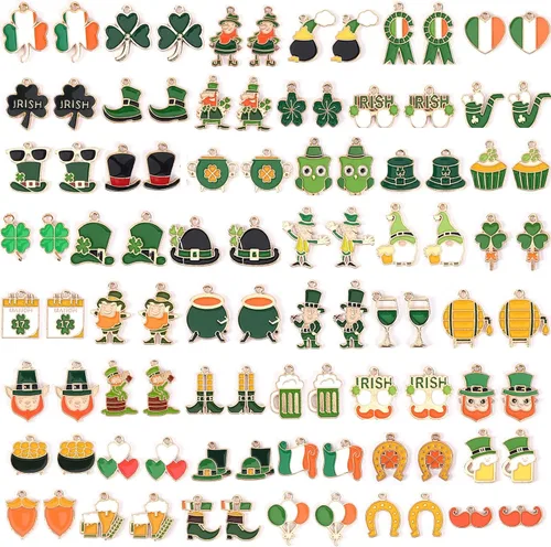 Miniatura 15 de SANNIX 110 piezas 55 pares de dijes de Halloween esmaltados dorados para Halloween, aretes, pulseras, collares, manualidades