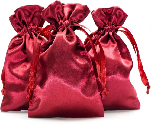 Miniatura 20 de Bolsas con cordón de satén azul bebé para regalo y recuerdo de boda, 5 x 8 pulgadas, 50 por paquete