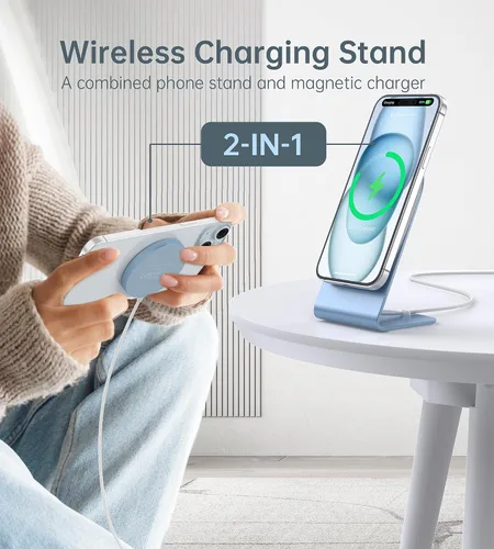 Miniatura 2 de Cargador inalámbrico magnético para iPhone 17/16/15/14/13/12 - Cargador Mag+adaptador USB C de 20 W, soporte de carga inalámbrica rápida con cable