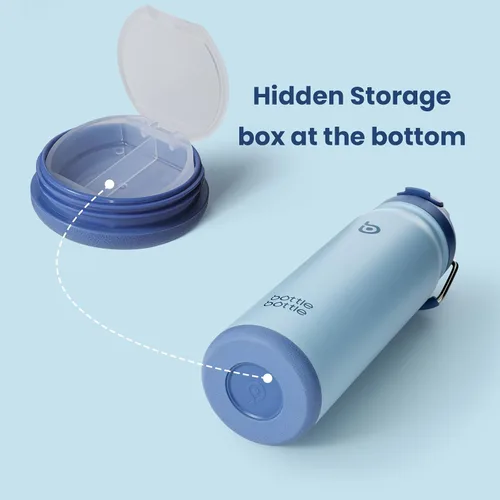 Miniatura 2 de BOTTLE BOTTLE Botella de agua de 24 onzas aislada, botella de agua deportiva de acero inoxidable con popote y tapa ajustable Organizador diario