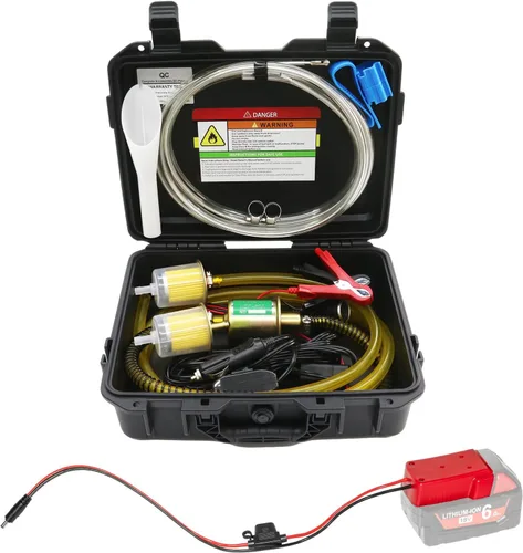 Miniatura 8 de Kit de bomba de transferencia de combustible Steauty 12V 75W, mueve hasta 110 galones de gasolina o diésel por hora, con tubo de combustible de alta