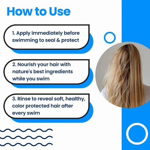Miniatura 6 de AQUA GUARD Defensa del cabello antes de nadar, no más cabello de natación, evita daños por cloro + suaviza el cabello mientras nadas, fabricado