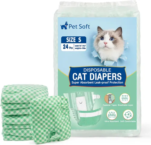Miniatura 10 de Pet Soft Pañales desechables para gatos – Pañales para perros en período de calor o incontinencia de orina, pañales para perras, pañales ultra